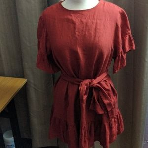 Babydoll tie front dress